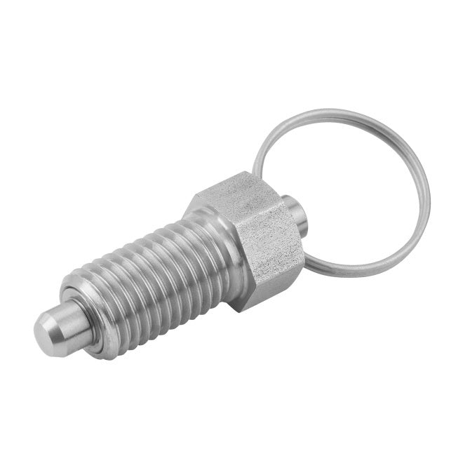 1071179 | PLST-064C-112-RC-009A --- Spring Plungers - 1/4-20 UNC - 6.35mm - 7.9 mm - 2.2 N Ring Handle - Steel Plunger