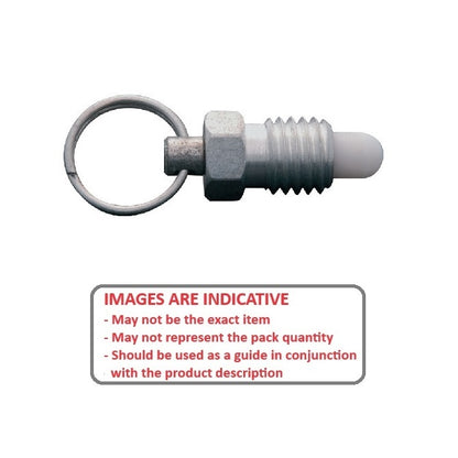 1071099 | PLST-064C-111-RAS-009 --- Spring Plungers - 1/4-20 UNC - 6.35mm - 6.4 mm - 2.2 N Pull Ring - Stainless Steel Body with Acetal Plunger