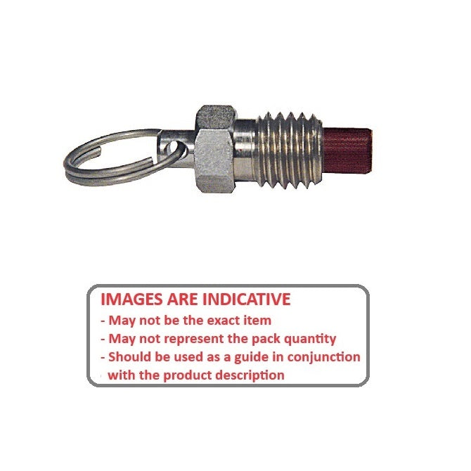 1110289 | PLST-159C-254-RPS-022 --- Spring Plungers - 5/8-11 UNC - 15.88mm - 6.4 mm - 5.6 N Ring Handle - Stainless Steel Body with Phenolic