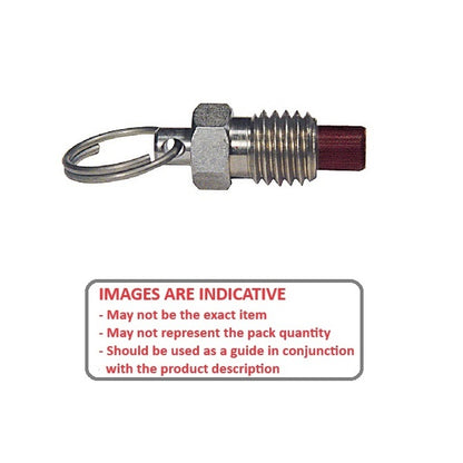 1110155 | PLST-159C-254-RPS-022 --- Spring Plungers - 5/8-11 UNC - 15.88mm - 6.4 mm - 5.6 N Ring Handle - Stainless Steel Body with Phenolic Plunger