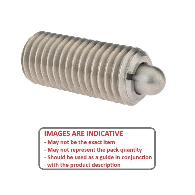 1071749 | PLBT-064C-135-CS-053 --- Ball Threaded Plungers - 1/4-20 UNC -6.35mm- 13.5 mm - 17.8 N - Steel Body with Stainless Ball