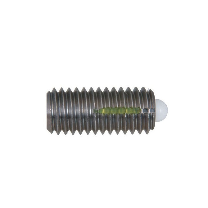 Spring Plungers - 6-32 UNC - 3.5mm - 9.5 mm - 2.2 N No Handle - Steel Body with Acetal Nose