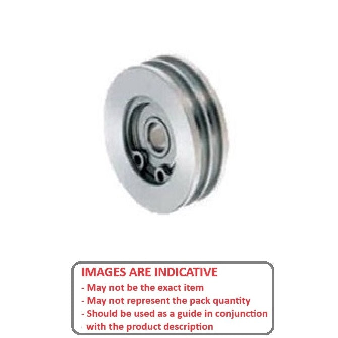 1045794 | PUI006-0220-040-AZS440 --- U Groove Idler Pulleys - 3x22x4 mm Double Row - Aluminium - Electroless Nickel Plated