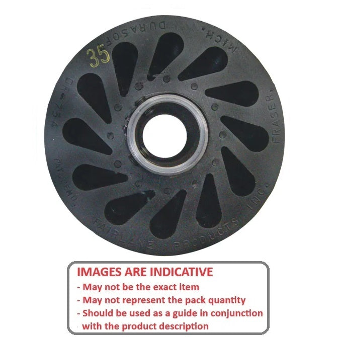 1186858 | RR-429RS --- Durasoft Shaft Mount Rollers - 101.6x49.28x12.7 mm - Neoprene Rubber 35A Roller