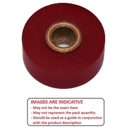 1128282 | IDR-2342X1229X0635-UR --- Idler with Bearing Rollers - 23.42x6.35x12.29 mm Urethane With Plain Sintered Bearing - Aluminium Alloy Roller