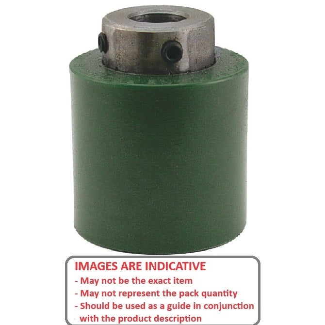 1161338 | RR-205RS --- Solid Shaft Mount Rollers - 50.8x23.37 - 25.43 - 25.55 Coloured Urethane - Urethane Roller