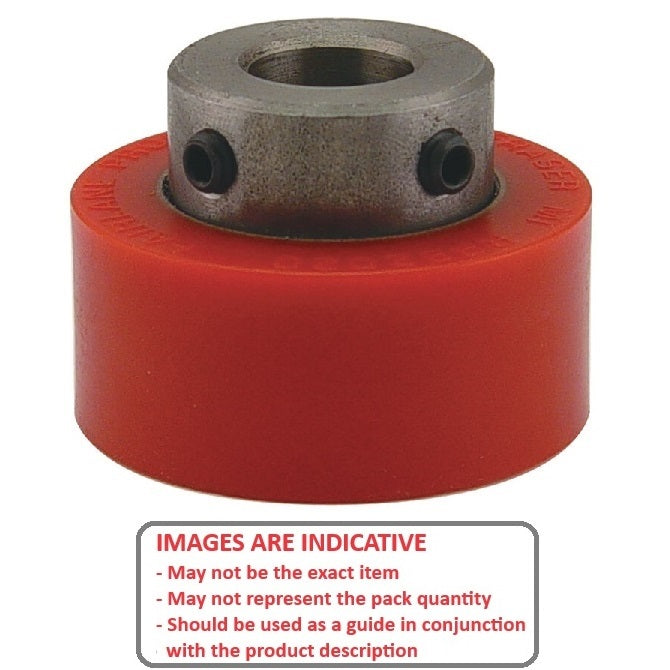 1186814 | RR-382RS --- Solid Shaft Mount Rollers - 101.6x23.37 - 15.90 - 16.03 Coloured Urethane - Urethane Roller