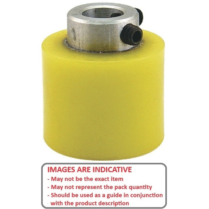 1161325 | RR-184RS --- Solid Shaft Mount Rollers - 50.8x49.28 - 25.43 - 25.55 Coloured Urethane - Urethane Roller