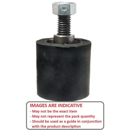 1168903 | RR-230RS --- Solid Stud Mount Rollers - 63.5x49.28 mm - 1/2-13 UNC - 12.7mm - Black Neoprene - Neoprene Rubber Roller