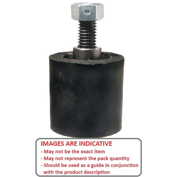 1186760 | RR-328RS --- Solid Stud Mount Rollers - 101.6x49.28 mm - 1/2-13 UNC - 12.7mm - Black Neoprene - Neoprene Rubber Roller