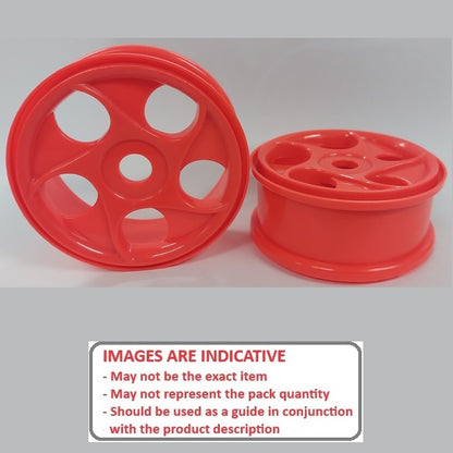 1224950 | RM-8O-080-O-5H (2 Pcs) --- RC Car Rims Hobby - Rim Colour Fluro Orange 5 Spiral Spoke Eighth Scale - Aluminium Rim
