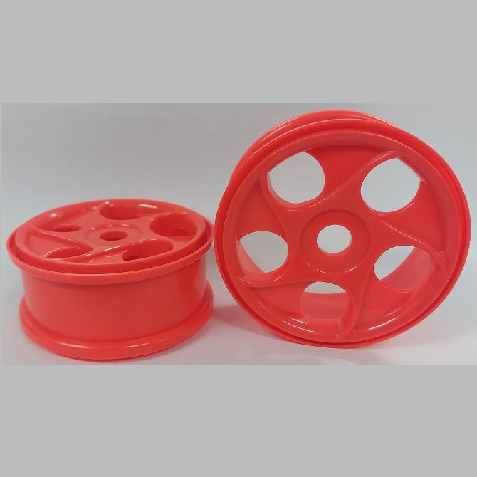 1224950 | RM-8O-080-O-5H (2 Pcs) --- RC Car Rims Hobby - Rim Colour Fluro Orange 5 Spiral Spoke Eighth Scale - Aluminium Rim