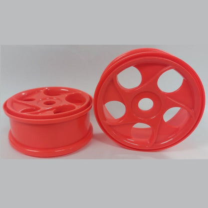 1224950 | RM-8O-080-O-5H (2 Pcs) --- RC Car Rims Hobby - Rim Colour Fluro Orange 5 Spiral Spoke Eighth Scale - Aluminium Rim