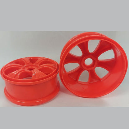 1225138 | RM-8O-080-R-5L (2 Pcs) --- RC Car Rims Hobby - Rim Colour Red 7 Spoke Eighth Scale - Aluminium Rim