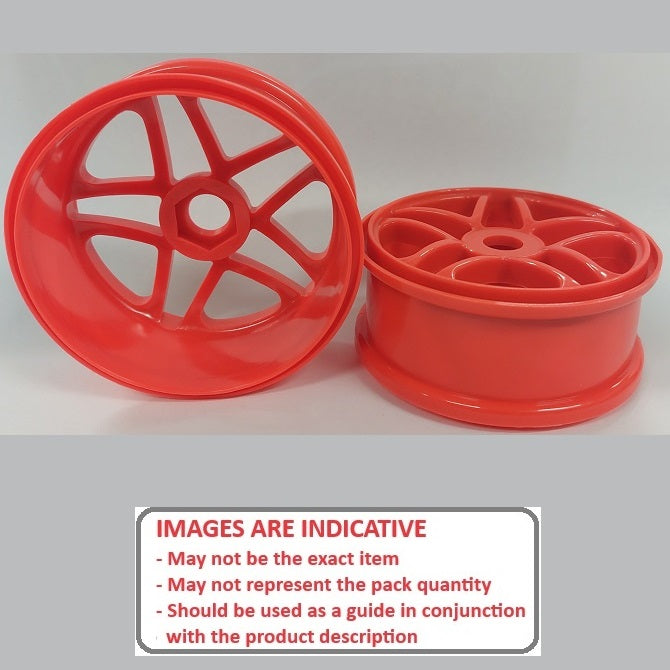 1224954 | RM-8O-080-R-5T (2 Pcs) --- RC Car Rims Hobby - Rim Colour Red 5 Split Spoke Eighth Scale - Plastic Rim