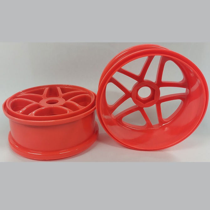 1224954 | RM-8O-080-R-5T (2 Pcs) --- RC Car Rims Hobby - Rim Colour Red 5 Split Spoke Eighth Scale - Plastic Rim