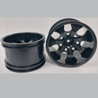 1225135 | RM-XM-078-BK-7 (2 Pcs) --- RC Car Rims Hobby - Rim Colour Black 7 Spoke Monster Truck Tenth Scale - Aluminium Rim