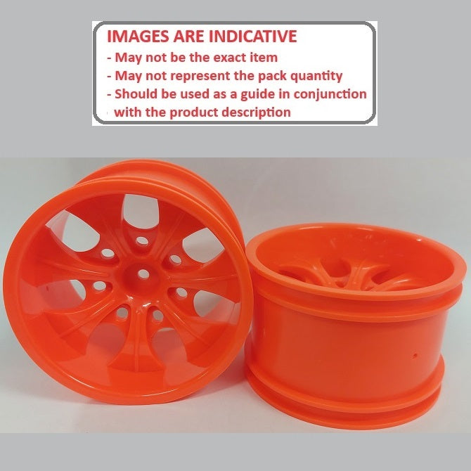1225137 | RM-XM-078-R-7 (2 Pcs) --- RC Car Rims Hobby - Rim Colour Red 7 Spoke Monster Truck Tenth Scale - Aluminium Rim