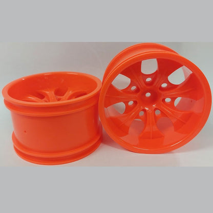 1225137 | RM-XM-078-R-7 (2 Pcs) --- RC Car Rims Hobby - Rim Colour Red 7 Spoke Monster Truck Tenth Scale - Aluminium Rim