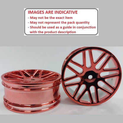 1225528 | RM-XO-060N-MR-16 (2 Pcs) --- RC Car Rims Hobby - Rim Colour Metallic Red 16 Spoke Tenth Scale - Aluminium Rim