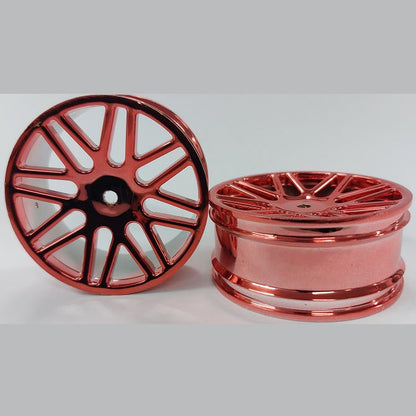 1225528 | RM-XO-060N-MR-16 (2 Pcs) --- RC Car Rims Hobby - Rim Colour Metallic Red 16 Spoke Tenth Scale - Aluminium Rim