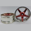 RC Car Rims Hobby - Rim Colour Silver with Red 5 Spoke