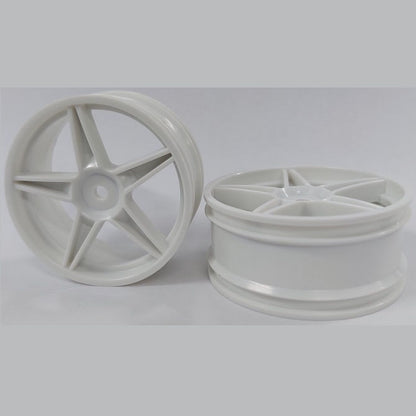 1224960 | RM-XO-060N-W-5 (2 Pcs) --- RC Car Rims Hobby - Rim Colour White 5 Spoke Tenth Scale - Aluminium Rim