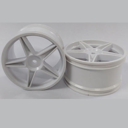 1224961 | RM-XO-060W-W-5 (2 Pcs) --- RC Car Rims Hobby - Rim Colour White 5 Spoke Tenth Scale - Aluminium Rim