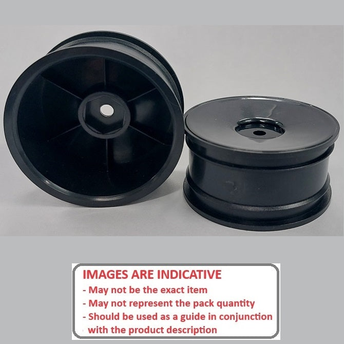 1222121 | RM-XR-052-BK-SOL (2 Pcs) --- RC Car Rims Hobby - Rim Colour Black Solid Tenth Scale - Plastic Rim