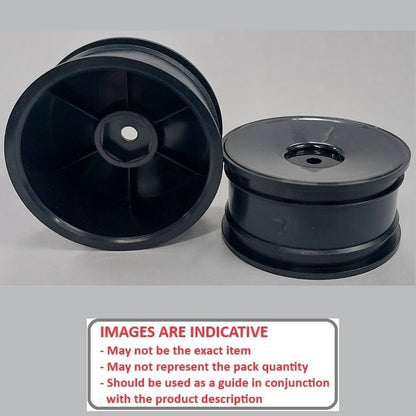 1222121 | RM-XR-052-BK-SOL (2 Pcs) --- RC Car Rims Hobby - Rim Colour Black Solid Tenth Scale - Plastic Rim