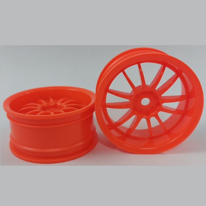 1225353 | RM-XR-052-O-12 (2 Pcs) --- RC Car Rims Hobby - Rim Colour Fluro Orange 12 Spoke Tenth Scale - Aluminium Rim