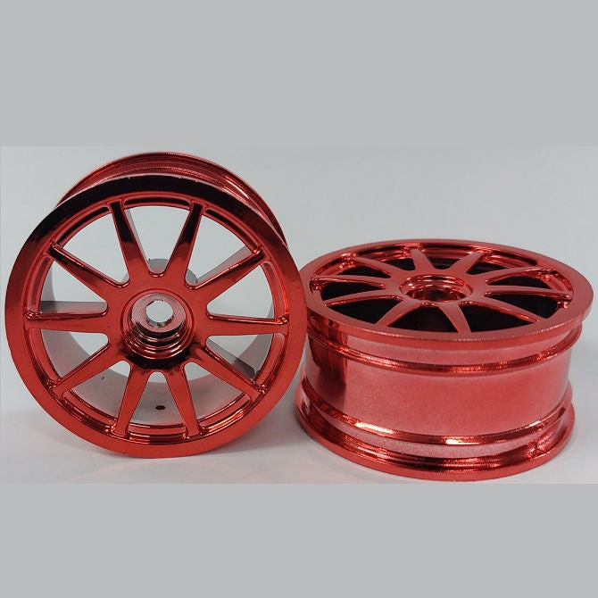 1225266 | RM-XR-052-R-10 (4 Pcs) --- RC Car Rims Hobby - Rim Colour Red 10 Spoke Tenth Scale - Aluminium Rim