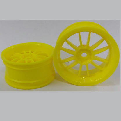 1225361 | RM-XR-052-Y-12 (2 Pcs) --- RC Car Rims Hobby - Rim Colour Yellow 12 Spoke Tenth Scale - Aluminium Rim