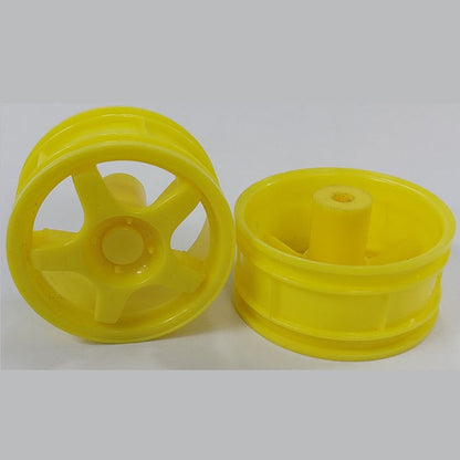 1224963 | RM-XR-052-Y-5 (2 Pcs) --- RC Car Rims Hobby - Rim Colour Yellow 5 Solid Spoke Tenth Scale - Plastic Rim