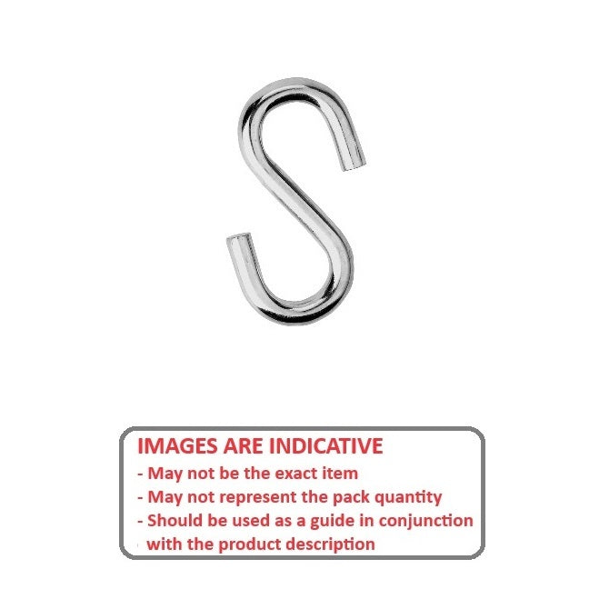 1055911 | SH-24RS (5 Pcs) --- S Shape Steel Hooks - 4.724x44.45x12.7 mm