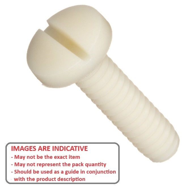 1040616 | SC022C-005-BD-SL-N (20 Pcs) --- Binder Head Screws - 2-56 UNC - 2.18mm - 4.8 mm - Nylon - Zytel 101 - Slotted Screw