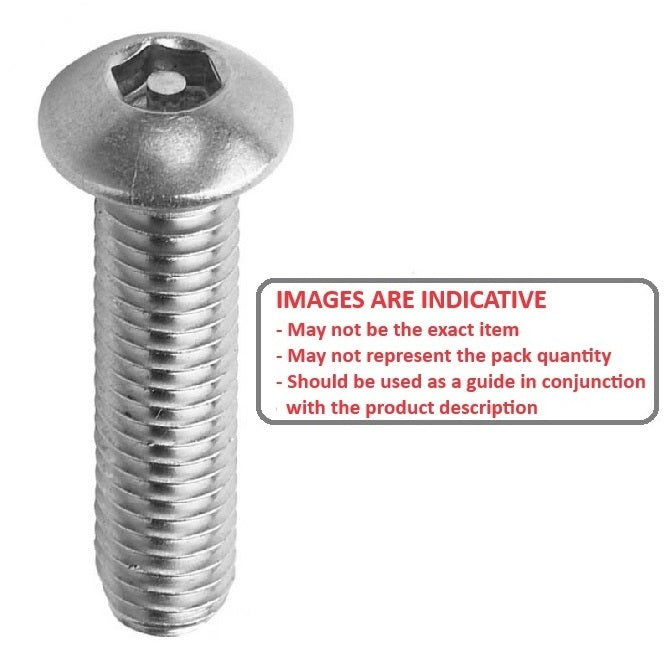 1063314 | SCS0500-050-B-SK-S4 (6 Pcs) --- Security Screws - M5 - 5x0.8mm - 50 mm - 304 Stainless Button Screw