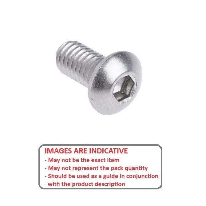 1048933 | SC032C-006-B-SK-S4 (100 Pcs) --- Button Screws - 5-40 UNC -3.18mm- 6.4 mm - 304 Stainless
