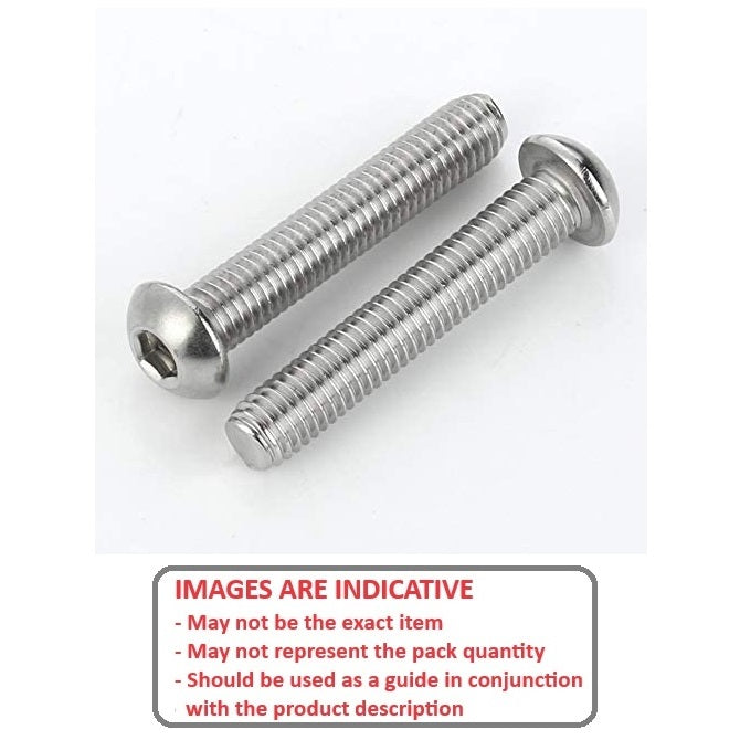 1082391 | SC080M-055-B-SK-S4 (10 Pcs) --- Button Screws - M8 -8x1.25mm- 55 mm - 304 Stainless