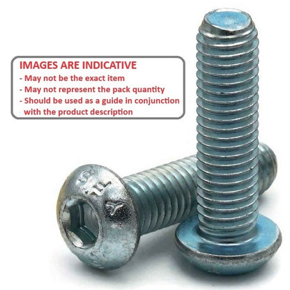 1067960 | SC060M-035-B-SK-CZ (100 Pcs) --- Button Screws - M6 - 6x1mm - 35 mm - Zinc Plated Steel Socket Screw