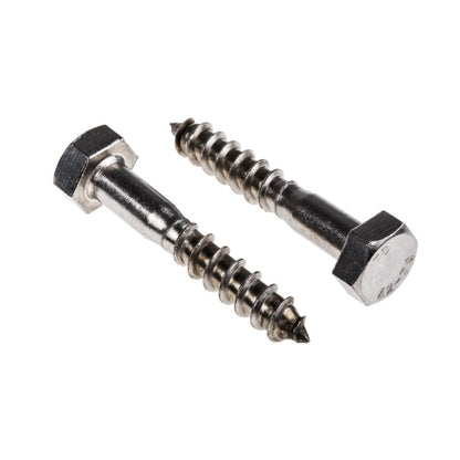 1068942 | SCT0600-030-CO-S6 (50 Pcs) --- Coach Screws - Approx Diameter M6 - 30 mm - Stainless Steel 316 Similar to A4, 18-10 Screw