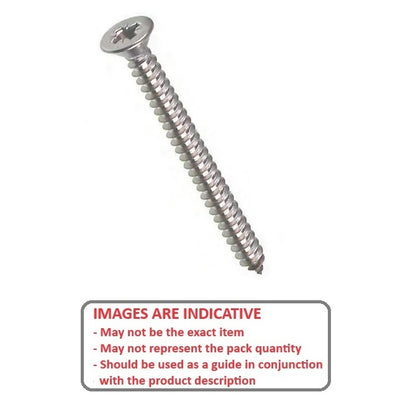 1073974 | SKT0635-076-PH-S6 (100 Pcs) --- Self Tapping Screws - 6.35x76.2 mm - 14 Countersunk - Stainless Steel 316 Similar to A4, 18-10 Screw