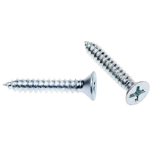 Self Tapping Screws - 3.5x25.4 mm - 6  Countersunk - Zinc Plated Steel