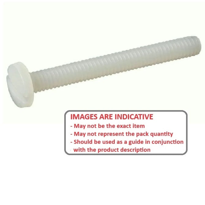 1042993 | SC028C-007-F-SL-N (50 Pcs) --- Fillister Head Screws - 4-40 UNC - 2.85mm - 7.9 mm - Nylon - Zytel 101 - Slotted Screw