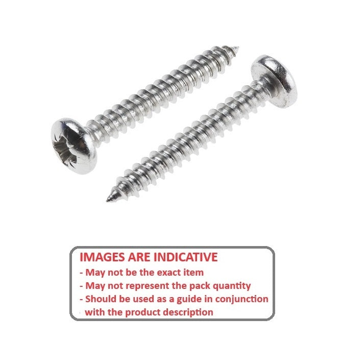 1049505 | SCT0350-038-P-PH-S4 (100 Pcs) --- Self Tapping Screws - 3.5x38.1 mm - 6 Pan Head - Stainless Steel 304 Similar to A2, 18-8 HRB80 Screw