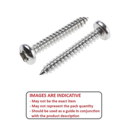 1049505 | SCT0350-038-P-PH-S4 (100 Pcs) --- Self Tapping Screws - 3.5x38.1 mm - 6 Pan Head - Stainless Steel 304 Similar to A2, 18-8 HRB80 Screw