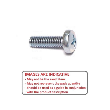 1044589 | SC030M-006-P-PH-CZ (10 Pcs) --- Pan Head Screws - M3 - 3x0.5mm - 6 mm - Zinc Plated Steel Phillips Screw