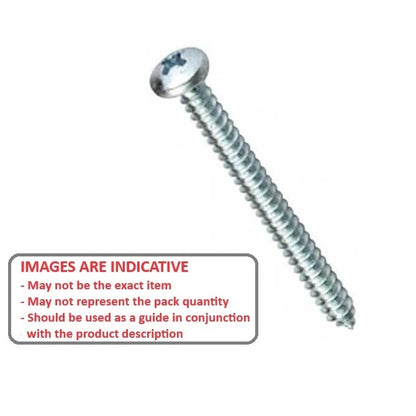 1049506 | SCT0350-038-P-PH-CZ (100 Pcs) --- Self Tapping Screws - 3.5x38.1 mm - 6 Pan Head - Zinc Plated Steel Screw