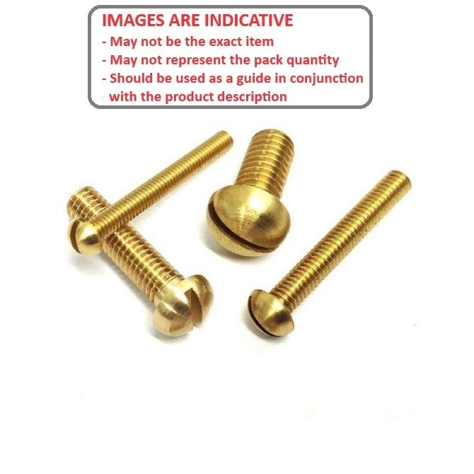 1056852 | SC048W-038-R-SL-BR (100 Pcs) --- Round Head Screws - 3/16-24 BSW -4.76mm- 38.1 mm - Brass