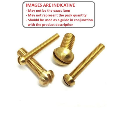 1056852 | SC048W-038-R-SL-BR (100 Pcs) --- Round Head Screws - 3/16-24 BSW -4.76mm- 38.1 mm - Brass